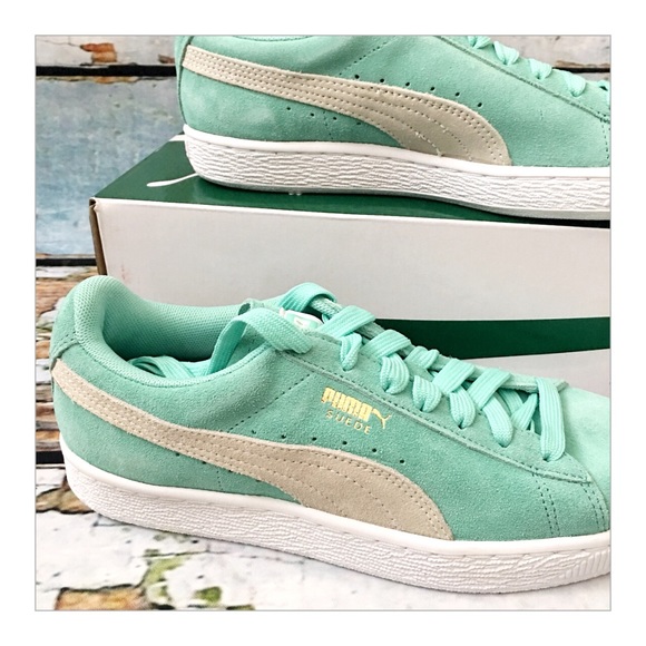 Puma Mint Green Suede Classic Sneakers - Picture 3 of 8